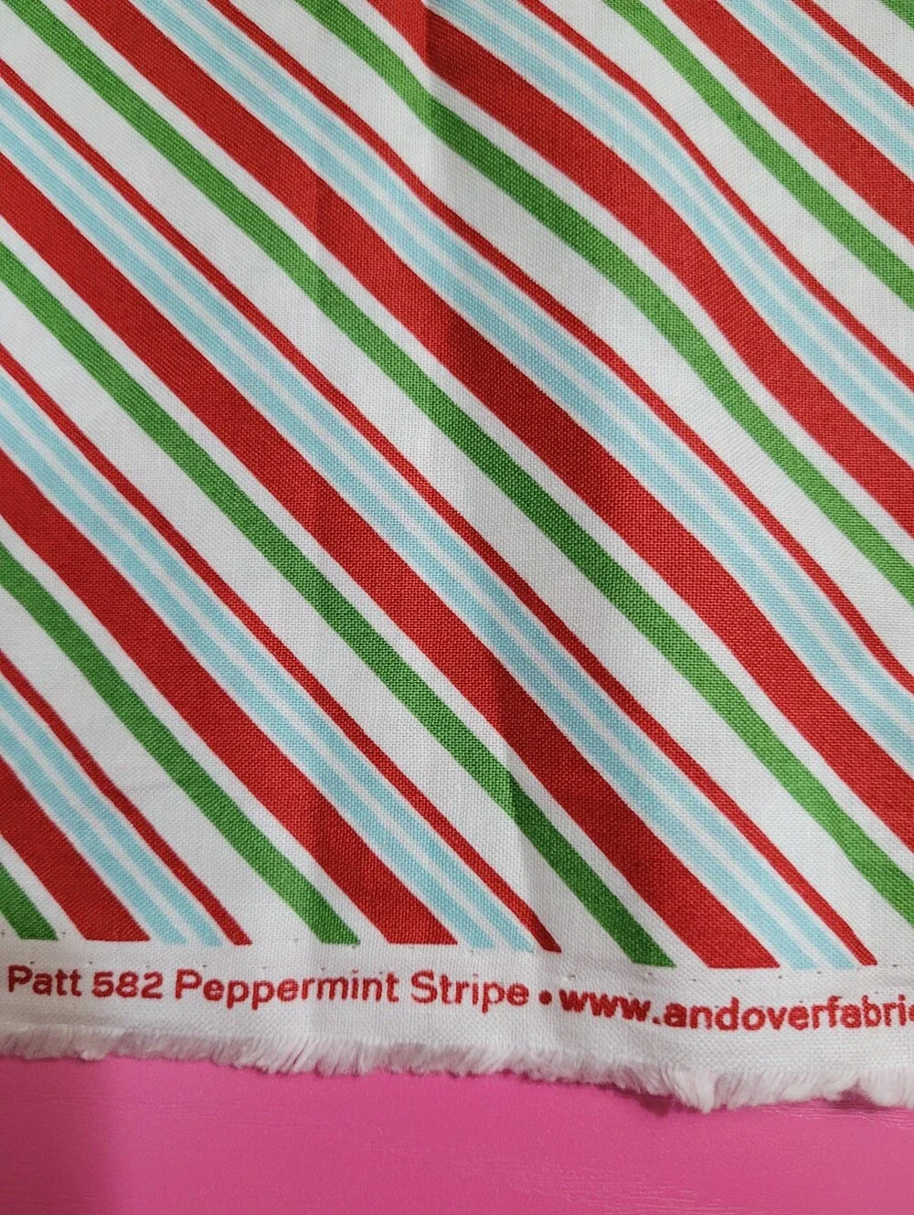 Peppermint Stripe Sewing Fabric Renee Nanneman Andover Fabrics (1019)